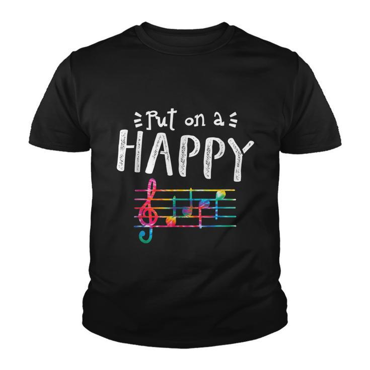 Put On A Happy Face Music Notes Funny Teacher Tshirt Youth T-shirt
