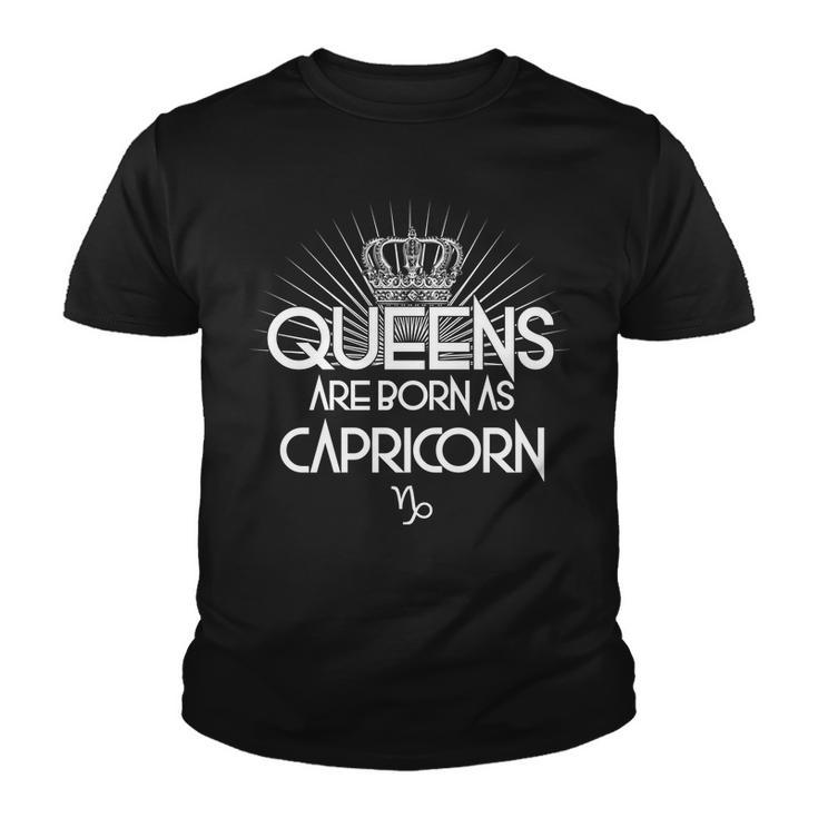 Queens Are Born As Capricorn Youth T-shirt