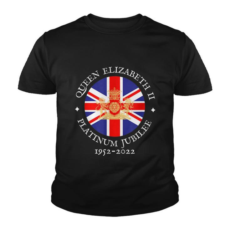 Queens Platinum Jubilee Royal Crest Uk Gb Union Jack Flag Youth T-shirt