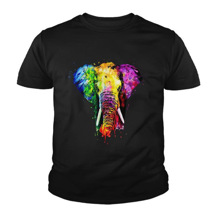 Rainbow Elephant Art Cute Gift Youth T-shirt