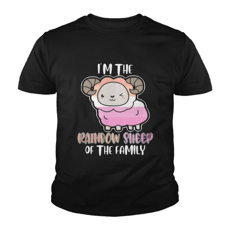 Rainbow Sheep Of The Lesbian Family Bi Lgbt Pride Lesbian Cute Gift Youth T-shirt