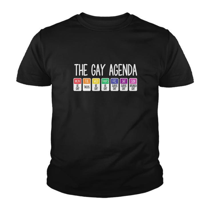 Rainbow The Gay Weekly Agenda Funny Lgbt Pride Youth T-shirt