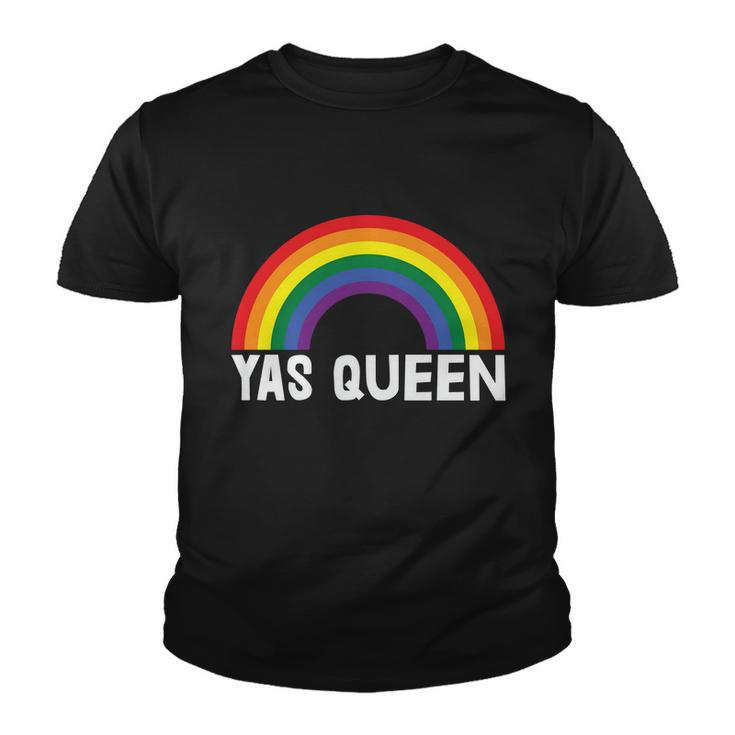 Rainbow Yas Queen Lgbt Gay Pride Lesbian Bisexual Ally Quote Youth T-shirt