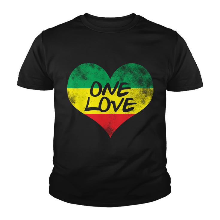 Rastafari One Love Vintage Jamaican Heart Youth T-shirt