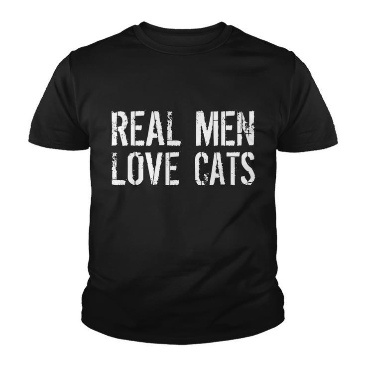 Real Men Love Cats Graphic Design Printed Casual Daily Basic Youth T-shirt - Thegiftio