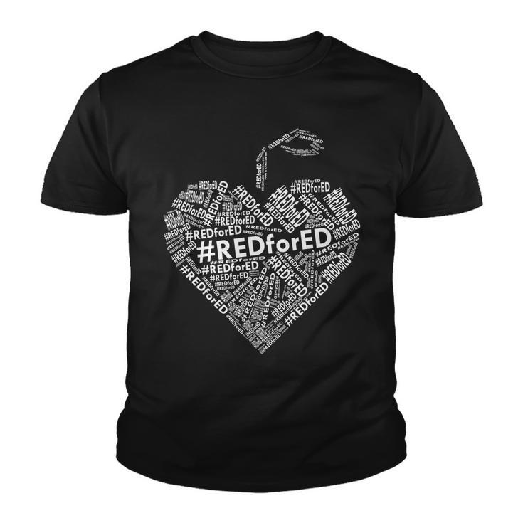 Red For Ed Apple Heart Youth T-shirt