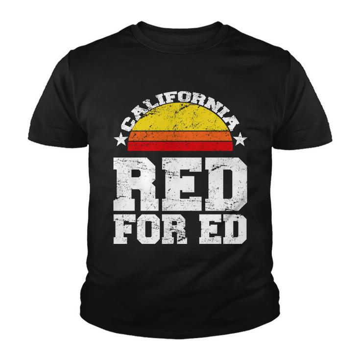 Red For Ed California Sunset Disstressed Youth T-shirt
