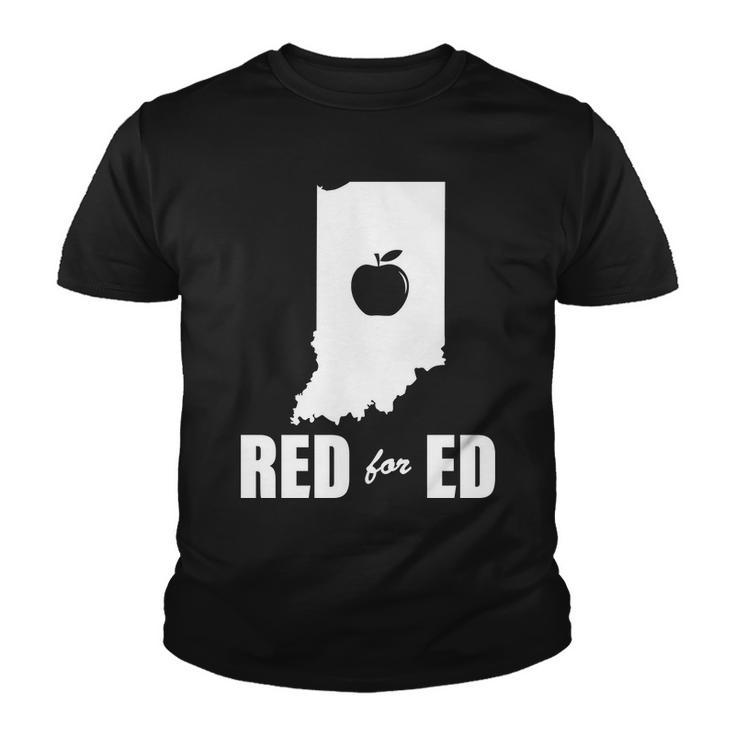 Red For Ed Indiana Teachers Apple Youth T-shirt