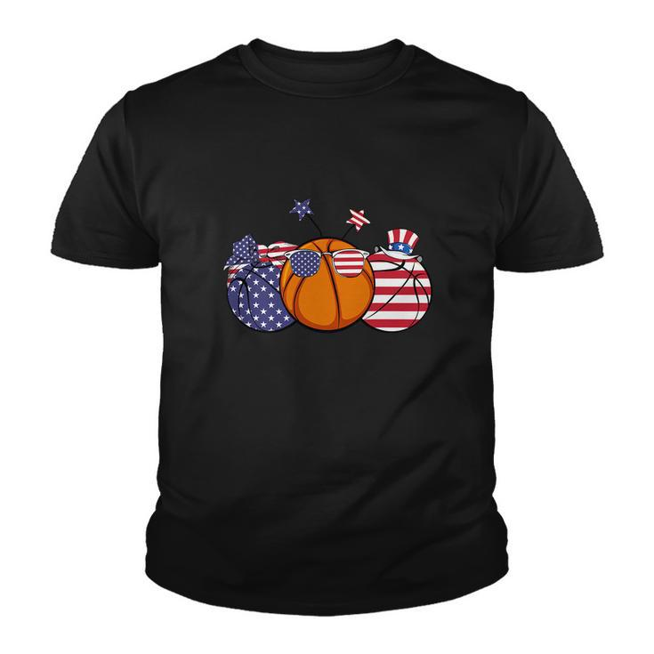 Red White Blue Basketball Lover For 4Th Of July Youth T-shirt