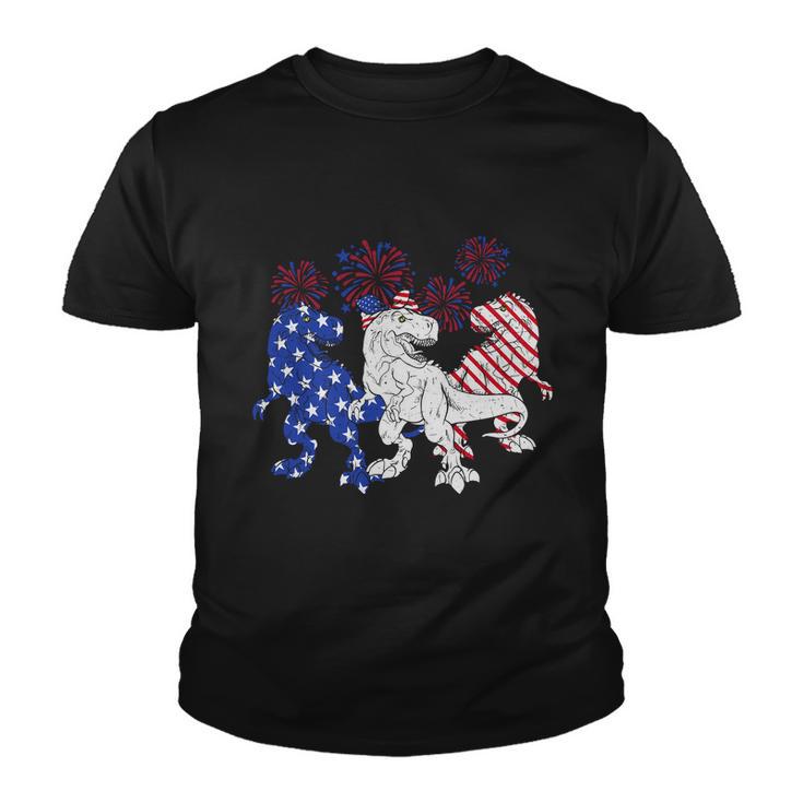 Red White Blue Trex Firework 4Th Of July Graphic Plus Size Shirt For Men Women Youth T-shirt