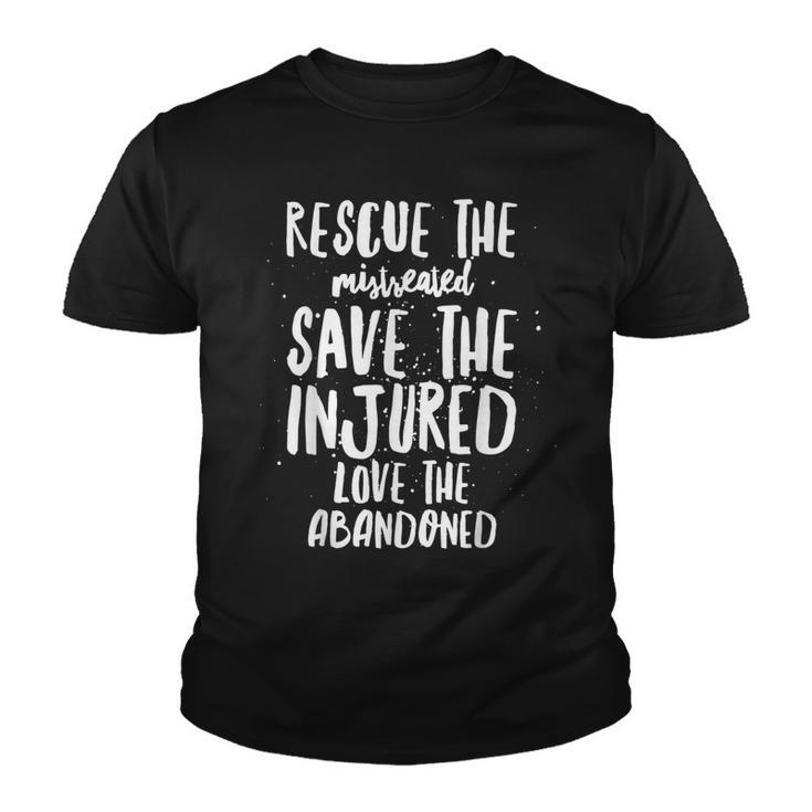 Rescue Save Love - Cute Animal Rescue Dog Cat Lovers  Youth T-shirt