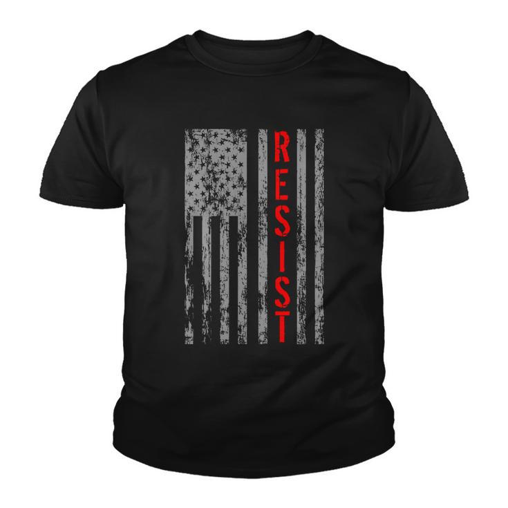 Resist Retro Usa Flag The Resistance Anti Trump Tshirt Youth T-shirt