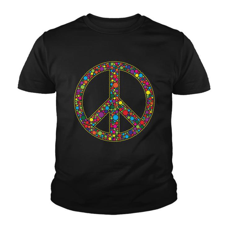 Retro 70S Polka Dot Peace Sign Tshirt Youth T-shirt