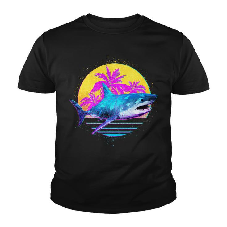 Retro 80S Polygon Shark Youth T-shirt