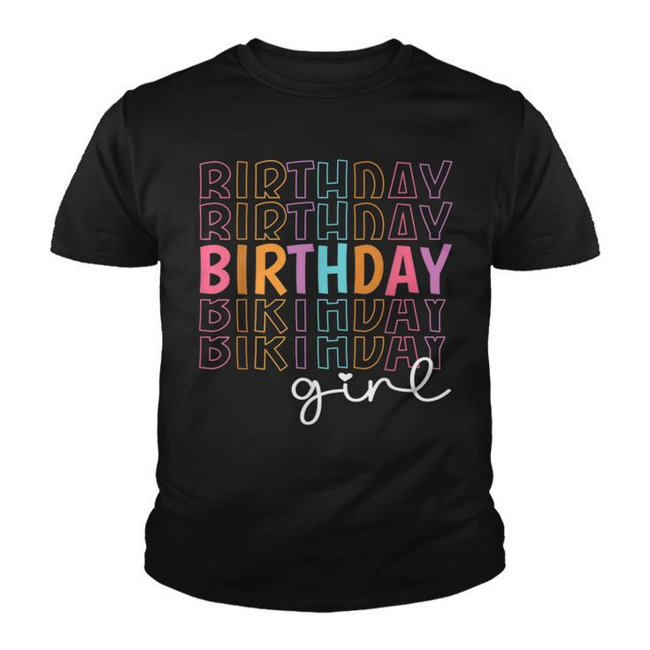 Retro Birthday Girl Party  For Princess Girl Birthday  Youth T-shirt