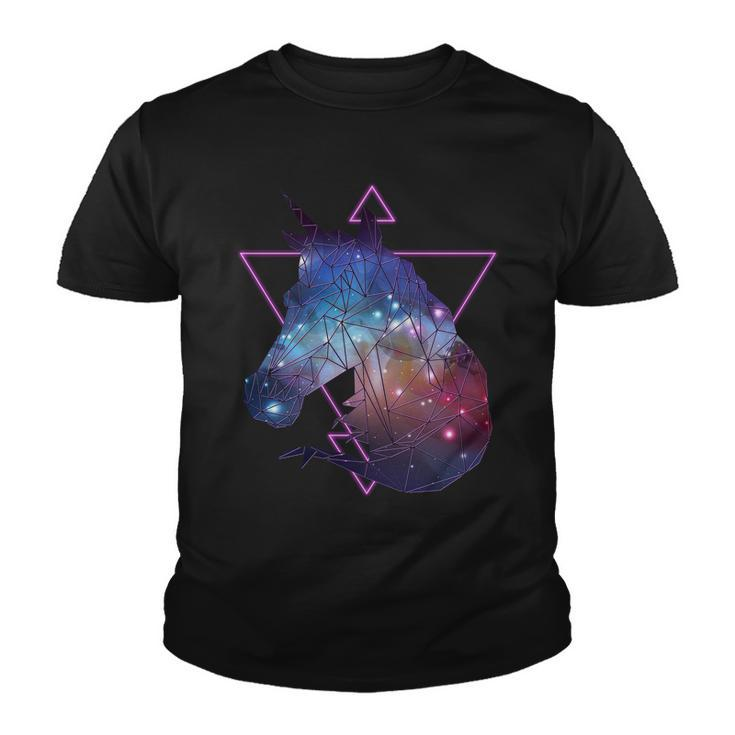 Retro Eighties Polygon Galaxy Unicorn Youth T-shirt