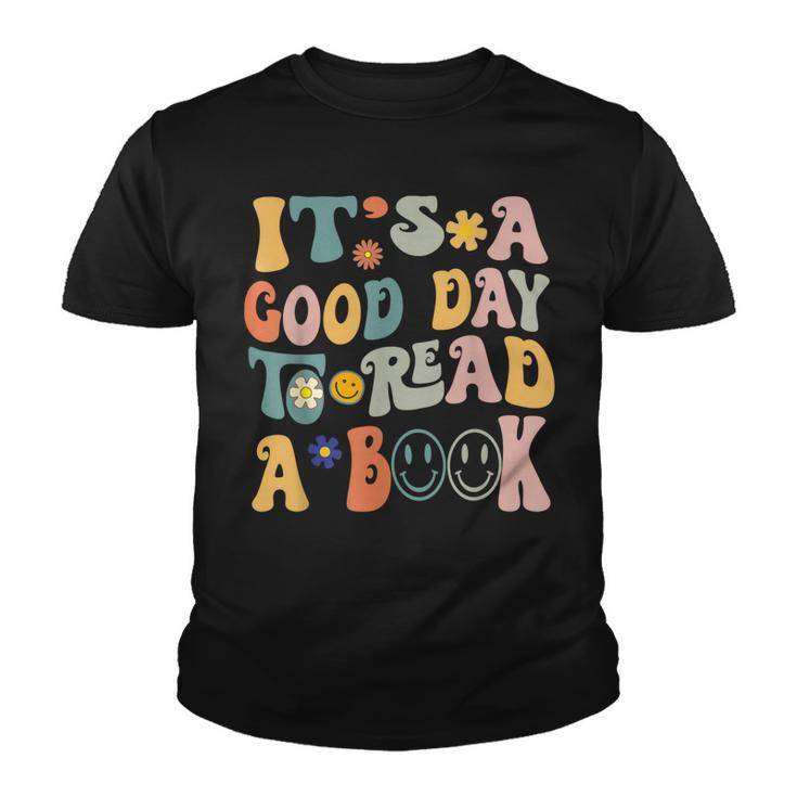 Retro Groovy National Read A Book Day Funny Book Lover  Youth T-shirt