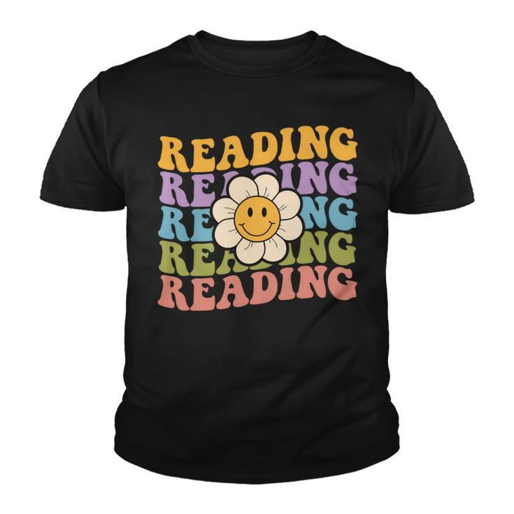 Retro Groovy Reading Teacher Back To School Youth T-shirt