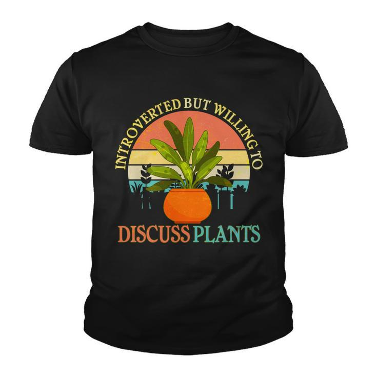 Retro Introverted But Willing To Discuss Plants Youth T-shirt