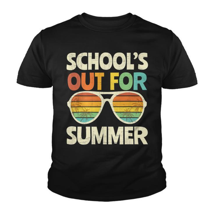 Retro Last Day Of School Schools Out For Summer Teacher Gift V3 Youth T-shirt
