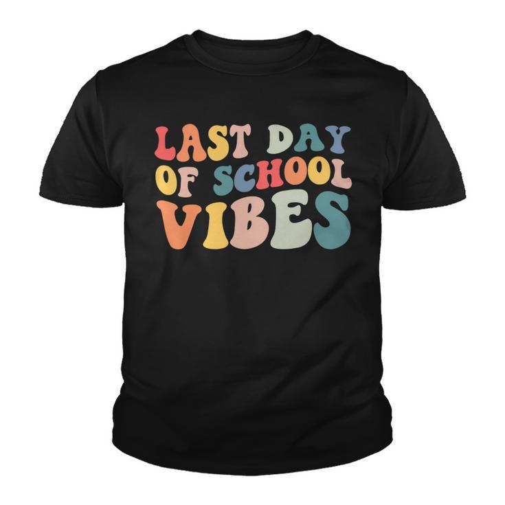 Retro Last Day Of School Vibes Summer Teacher Goodbye School Youth T-shirt