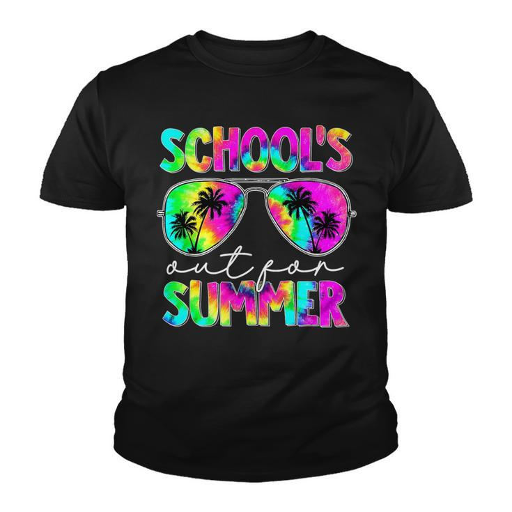 Retro Last Day School Schools Out For Summer Teacher Tie Dye V2 Youth T-shirt