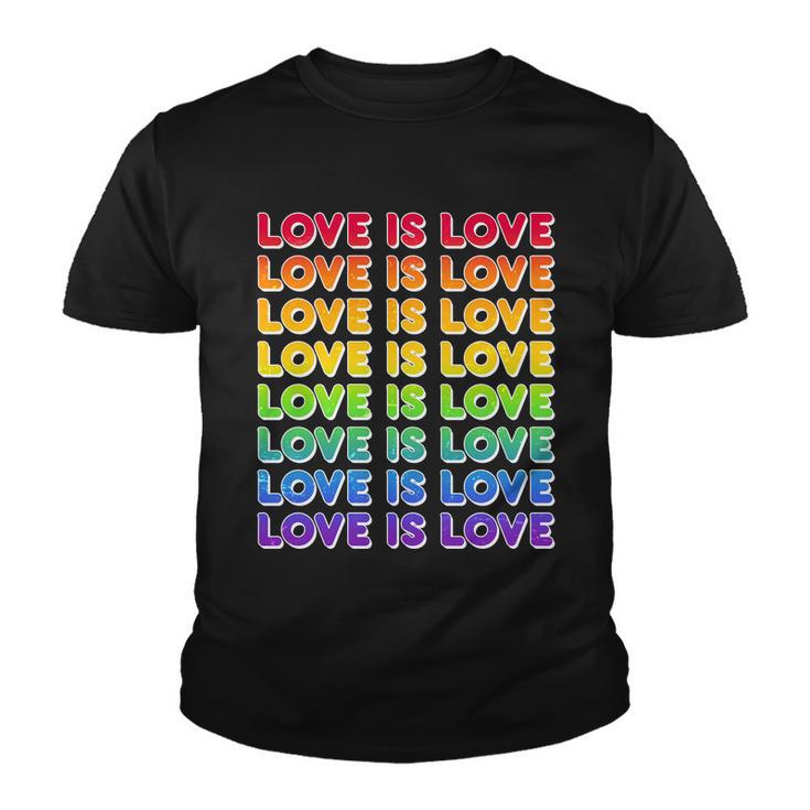 Retro Love Is Love Lgbt Rainbow Youth T-shirt