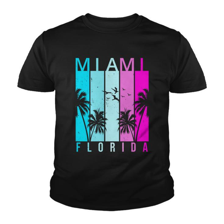 Retro Miami Florida Summer Neon Colors Youth T-shirt