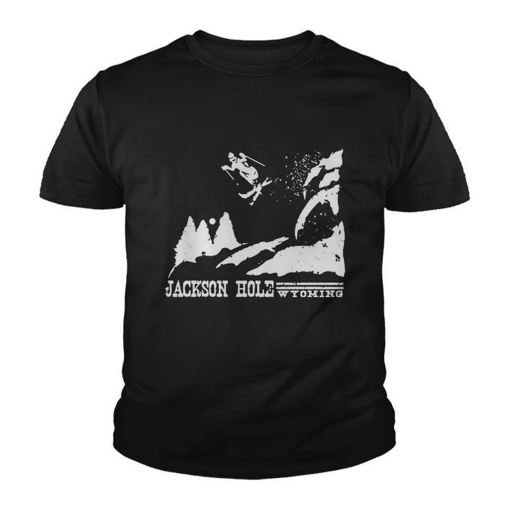 Retro Ski T Shirt Jackson Hole Wyoming Skiing T Shirt Vintage Ski Resort T Shirt Youth T-shirt