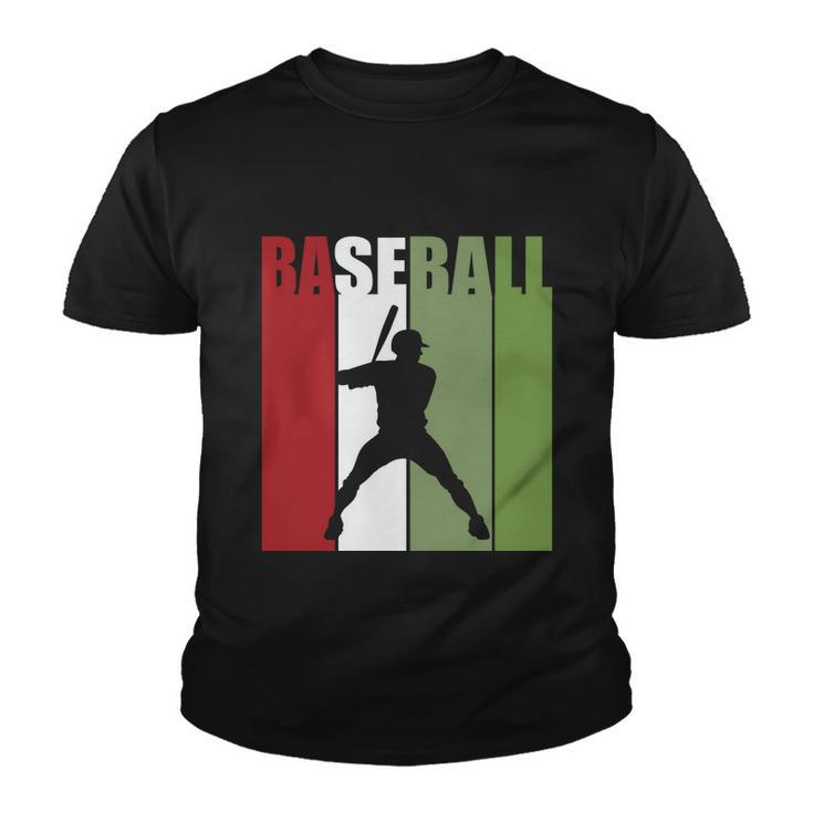 Retro Vintage Baseball Player Silhouette Baseball Lover Baseball Dad Youth T-shirt