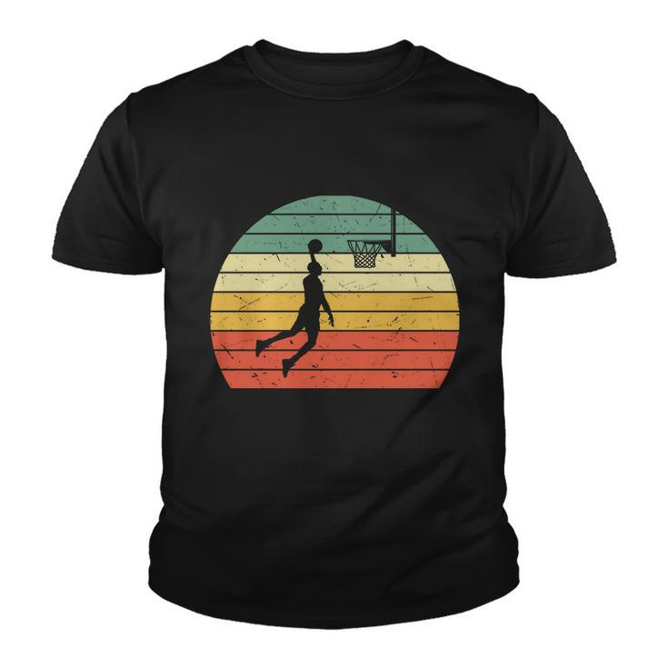 Retro Vintage Basketball Dunk Silhouette Basketball Player Youth T-shirt