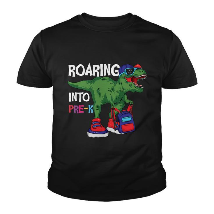 Roaring Into Prek Dinosaur Back To School Youth T-shirt