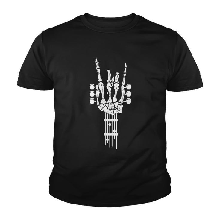 Rock Roll Skeleton Gift Guitar Music Lover Gift Youth T-shirt