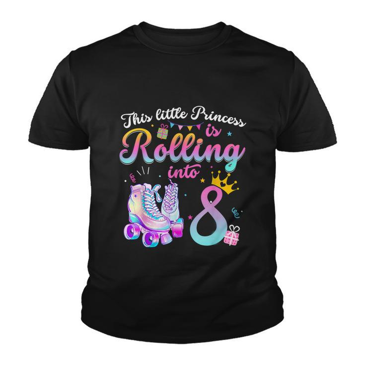 Roller Skate 8Th Birthday Shirt 8 Year Old Girl Party Outfit Youth T-shirt
