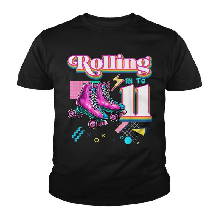 Rolling Into 11 Roller Skate 11Th Birthday Girl Gifts  Youth T-shirt
