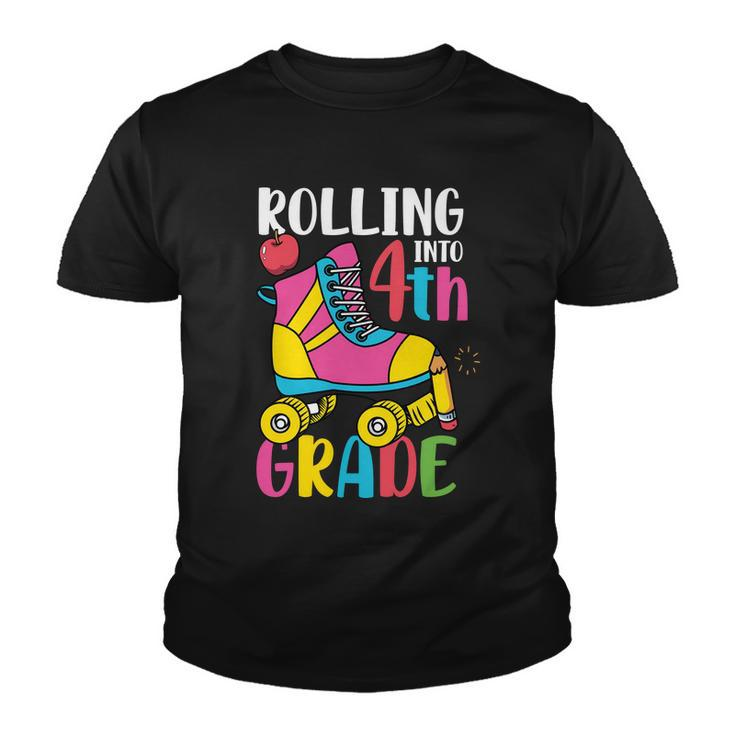 Rolling Into 4Th Grade First Day Of School Back To School Youth T-shirt