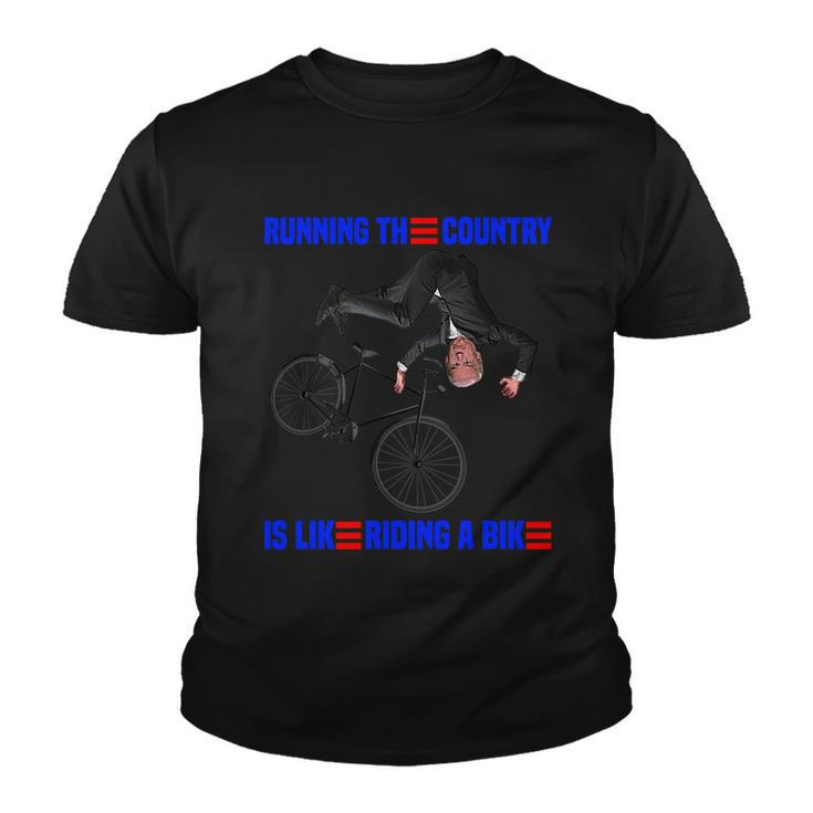 Running The Country Is Like Riding A Bike Biden Bike Youth T-shirt