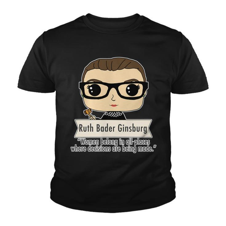 Ruth Bader Ginsburg Cute Cartoon Quote Youth T-shirt