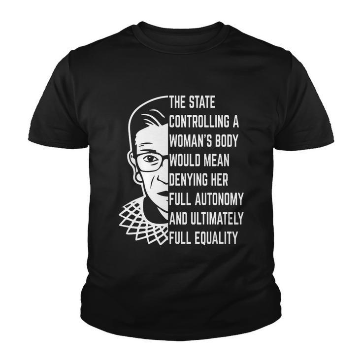 Ruth Bader Ginsburg Defend Roe V Wade Rbg Pro Choice Abortion Rights Feminism Youth T-shirt