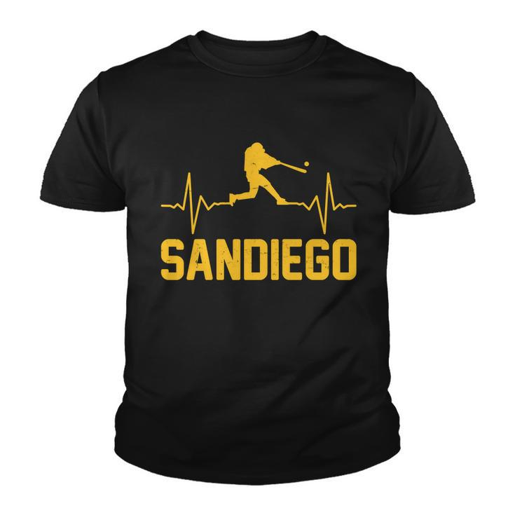 San Diego Baseball Player Heartbeat Youth T-shirt