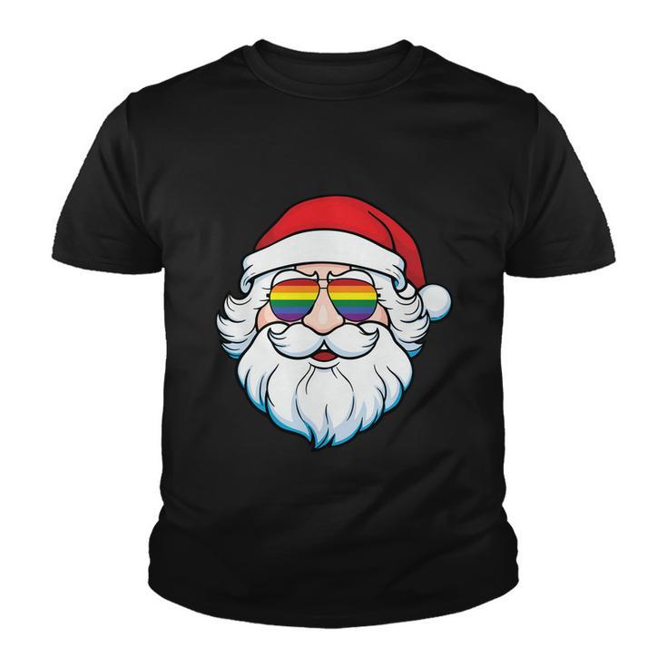 Santa Claus Christmas Sunglasses Lgbt Gay Pride Lesbian Bisexual Ally Quote Youth T-shirt