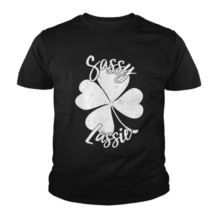 Sassy Lassie Irish Clover St Patricks Day Tshirt Youth T-shirt
