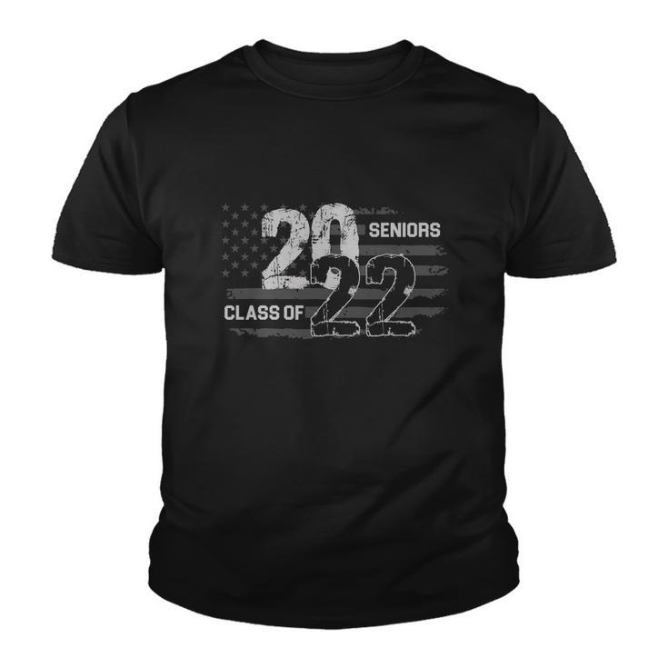 Seniors Class Of 2022 American Grey Style Flag Tshirt Youth T-shirt