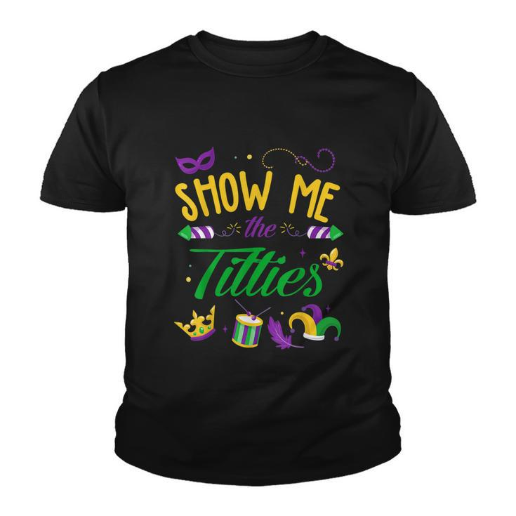 Show Me The Titties Funny Mardi Gras Youth T-shirt