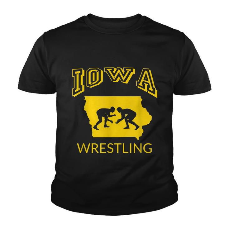 Silhouette Iowa Wrestling Team Wrestler The Hawkeye State Tshirt Youth T-shirt