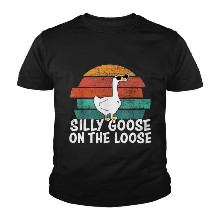 Silly Goose On The Loose Vintage Retro Sunset Tshirt Youth T-shirt