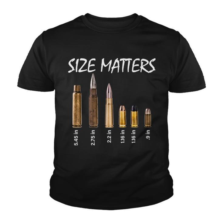 Size Matters Guns And Bullets Tshirt Youth T-shirt