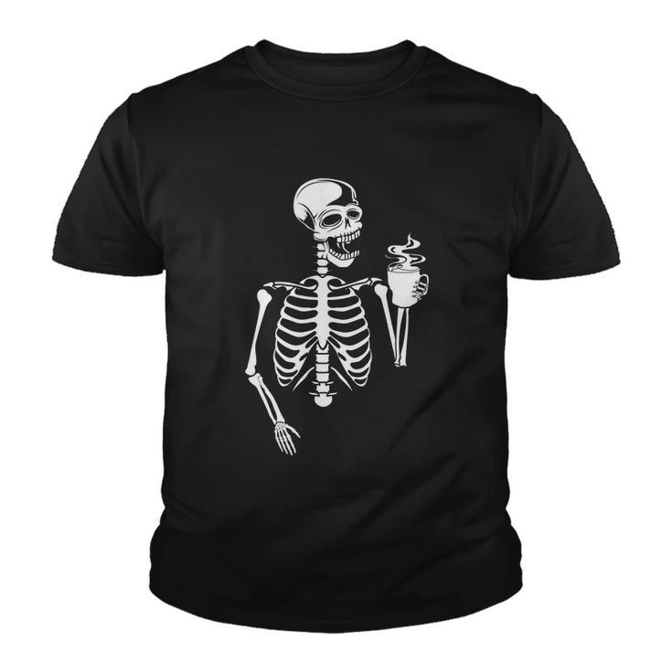 Skeleton Coffee Halloween Quote Youth T-shirt