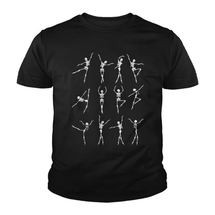 Skeleton Dancing Ballet Halloween Skeleton Ballerina  Youth T-shirt