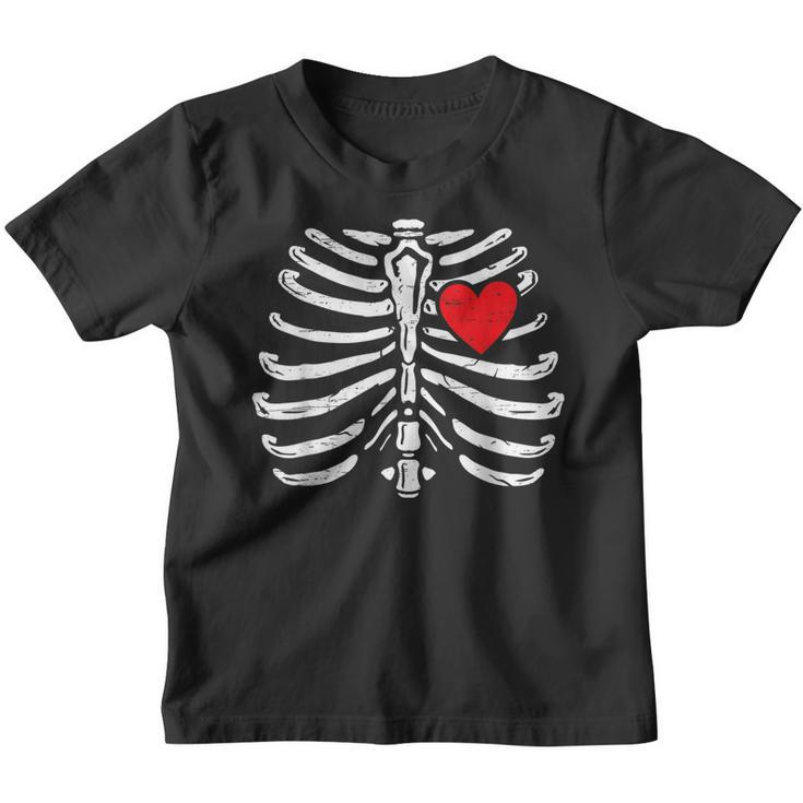 Skeleton Heart Rib Cage Halloween  V2 Youth T-shirt